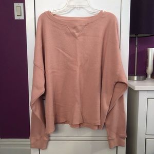 Women’s Cropped Waffle Long Sleeve - L